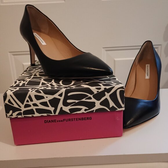 DIANE von FURSTENBERG V7130016 OLEE Black NAPPA, sz 10 - Never worn - Picture 3 of 9